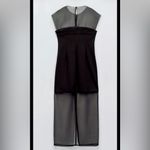 ZARA  NWT black mesh sheer organza 2 in one style underlay midi cocktail dress Photo 5