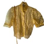 Haute Monde  Vibrant Yellow Sheer Top Photo 4