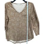 Soft Surroundings Tunic Top Womens S Tan Faux Suede Floral Roll Tab Boho Chic Photo 7