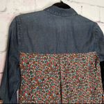 Anthropologie  POSTMARK DENIM DITSY MICRO LORAL TRIM LONG LINE BUTTON DOWN TOP Photo 11