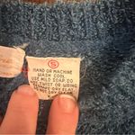 Cottagecore Flower Embroidered Blue Sweater size small Vintage Photo 2