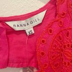 Anthropologie RANNA GIL Tomine Eyelet Midi Dress in Hot Pink NWT Photo 5