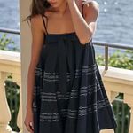 Free People Full Swing Embroidered Black Mini Dress Midi Skirt + Pockets Photo 0