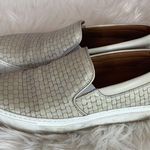 Aquatalia  Leather Bone Weave Slip On Sneakers 9 Photo 4