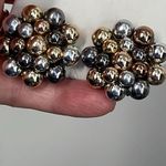 Vintage Vogue mixed metals beaded clip earrings. Silver Photo 4