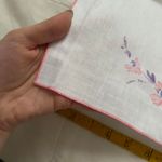 White and pink edge floral print bandana 0835 Photo 1