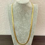 Gold Tone Long Herringbone Chain Necklace Photo 0