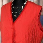 Liz Claiborne Vintage  Red Quilted Vest Size L Photo 2