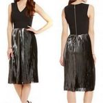 Antonio Melani Cilan Stretch Metallic Crepe Dress Black Silver Size 6 NWT Photo 1