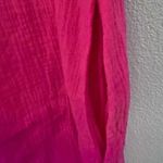 JODIFL | NWT Bright Pink Smocked Crochet Bodice Gauze Green White Dress | Small Photo 4