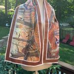 1975 National Wildlife Federation Various Wetland Forest Silky Polyester Scarf Brown Photo 0