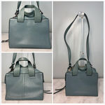 Pour La Victoire Teal Leather Satchel Shoulder Bag Mixed Metals Photo 1