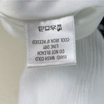 Top Stitch White & Navy Crinkled Embroidered Mini Dress Blue Photo 3