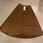 ZARA A-line Midi Satin Brown Skirt Size S Photo 1