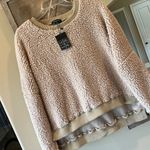 Hers & Mine Oversized Fluffy Cozy Light Tan Pullover Boutique  High Low New Photo 5