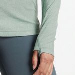 Athleta Untempo Ribbed Long Sleeve Henley Top in Minimalist Gray Size M Photo 4