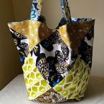 Handmade Patchwork Tote Bag Colorful Quilted Cotton Market Bag Boho Eco Photo 0