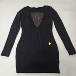 superdown  Maris Deep V Mini Dress in Black Small Photo 2