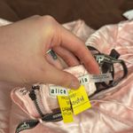 Alice + Olivia NWT pink stretch satin high low lace trim low back dress Photo 11