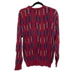 Vintage Red Geometric Print Grandpa Sweater Photo 4