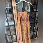 Free People  Molly Jo Midi Dress Garden floral ruffle sleeveless smock crochet Photo 2