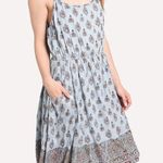 Roller Rabbit August Dakota Mini Dress Light Blue & Red Batik Print Size Small Photo 5