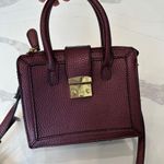 Burgundy Gold Mini Bag with Top Handle and Long Strap Photo 1