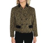 90s Vintage Leopard Print Blazer Jacket Retro Medium Leslie Fay Jacke Brown Photo 2