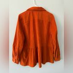 Loft VTG The  Button Down Long Sleeve Blouse Shirt Flowy Shacket Orange Size L XL Photo 6