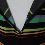 Halogen Black & Rainbow Stripe Sleeveless Shift Dress - Size Medium Photo 8