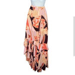 Free People Bring The Summer Back Ruffle Pink Floral Skirt Sz 12 Photo 4