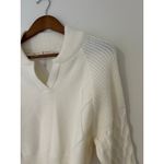 Free People Movement Snowfall Funnel Neck Cropped Cable Knit Sweater EUC Cream White Size M Photo 2