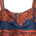 Girls From Savoy Navy Blue & Orange Floral Ruched Layered Dress Women Sz S Photo 10