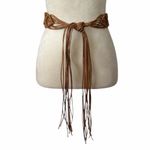 Boho Western Brown Cognac Braided Macramé Fringe Belt Women’s Size Small Medium Photo 1