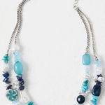 Free People Steal The Show Choker in Turquoise Tonal NWT Layered Charm Bohemian Photo 0