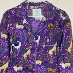 Printfresh  Must Love Dogs Long Sleeve Button Down PJ Pajama Top Purple Sz Medium Photo 2