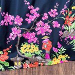 vintage • 70s maxi dress Japanese kimono black floral cherry blossom bell sleeve Photo 5