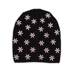 Caroline Rowan Embroidered Floral Beanie #43 Black Photo 0