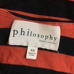 Philosophy Black & Orange Striped Sleeveless Top | Size XS | Cotton Blend Photo 3