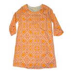 Anthropologie Everly Orange White Shift Dress Womens Medium Geometric Lined USA Photo 9
