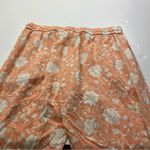 World Market Peach Green Floral Print Pajama Pants‎ Womens Size Small Pull On Orange Photo 11