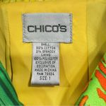 Chico's Chico’s Sequined Tropical Leaf Print 3/4 Sleeve Cotton Blazer Jacket Size 1/M Photo 9