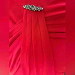 CHAPS Solid Dark Red Party Dress (442) Photo 5