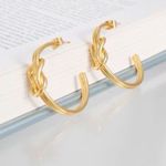 Do Everything In Love NWT  14KGP Big knotted  hoop earrings. Photo 3