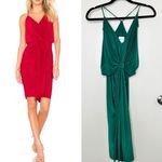 MISA Los Angeles Domino Knee Length Dress in Emerald Green Photo 1