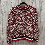 H&M Red Floral Jacquard Patterned Sweatshirt Photo 1