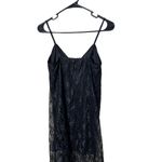 Bloomfield Black Lace Sheer Hem Spaghetti Straps Slip Dress Womens Medium Photo 5