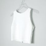 Alice + Olivia Eryn Check Jacquard Textured Knit White Exposed Zip Crop Top Sz 4 Photo 5