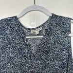 Dana Buchman  Women’s XL Sleeveless V-Neck Blouse Blue Pattern Top Photo 2