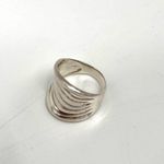 Handmade  RING Sterling Silver 925 Wavy Cutout Unknown Size Jewelry Boho Casual Photo 3